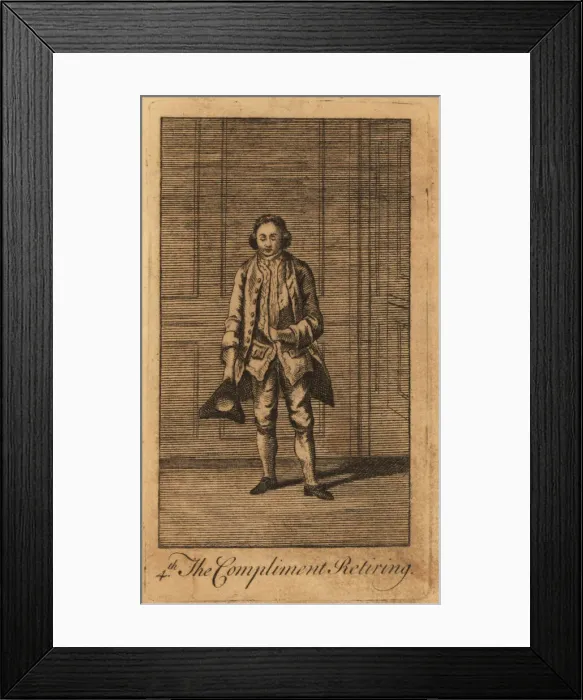 Framed Print : Young gentleman compliment retiring from a Framed Print : Young gentleman compliment retiring from a