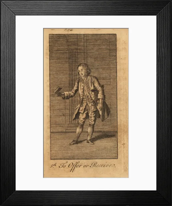 Framed Print : Young gentleman graciously offering / receiving Framed Print : Young gentleman graciously offering / receiving