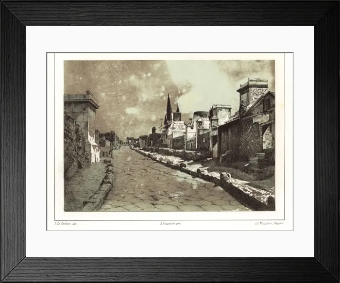 Framed Print : View of the Street of Tombs outside the Herculaneum Framed Print : View of the Street of Tombs outside the Herculaneum