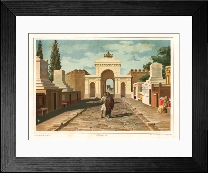 Framed Print : View of the Street of Tombs outside the Herculaneum Framed Print : View of the Street of Tombs outside the Herculaneum