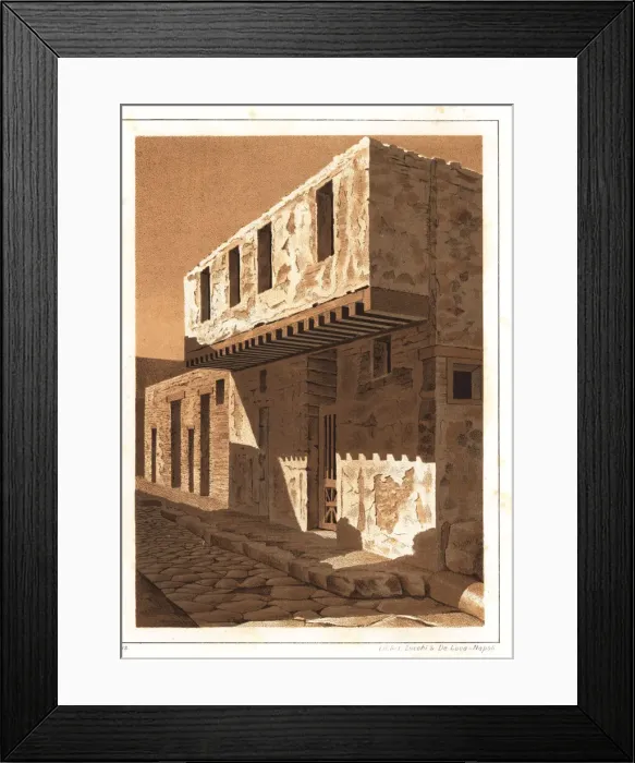 Framed Print : Shopfront with an overhanging balcony, Pompeii Framed Print : Shopfront with an overhanging balcony, Pompeii