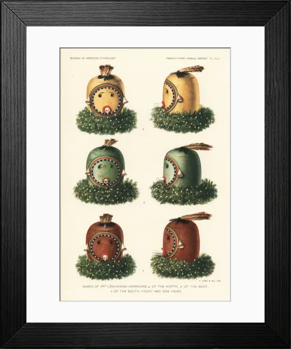 Framed Print : Masks of Api lashiwanni Warriors of the North Framed Print : Masks of Api lashiwanni Warriors of the North