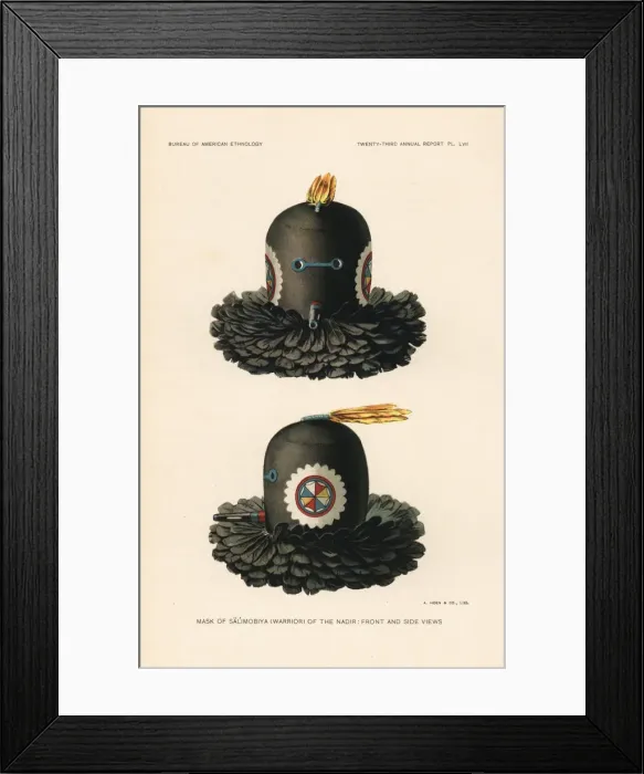 Framed Print : Mask of Salimobiya, Warrior of the Nadir, Zuni Nation Framed Print : Mask of Salimobiya, Warrior of the Nadir, Zuni Nation