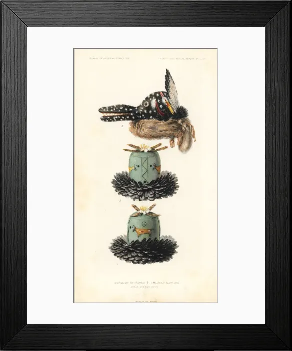 Framed Print : Mask of Na tashku and Na wisho, Zuni Nation Framed Print : Mask of Na tashku and Na wisho, Zuni Nation