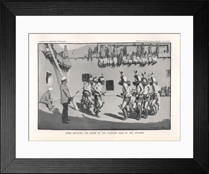 Framed Print : Zuni men imitating the Dance of the Ye bi chai Framed Print : Zuni men imitating the Dance of the Ye bi chai
