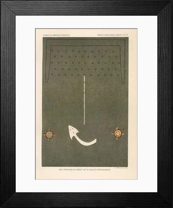 Framed Print : Dry painting in front of the Altar of Shi wannakwe Framed Print : Dry painting in front of the Altar of Shi wannakwe