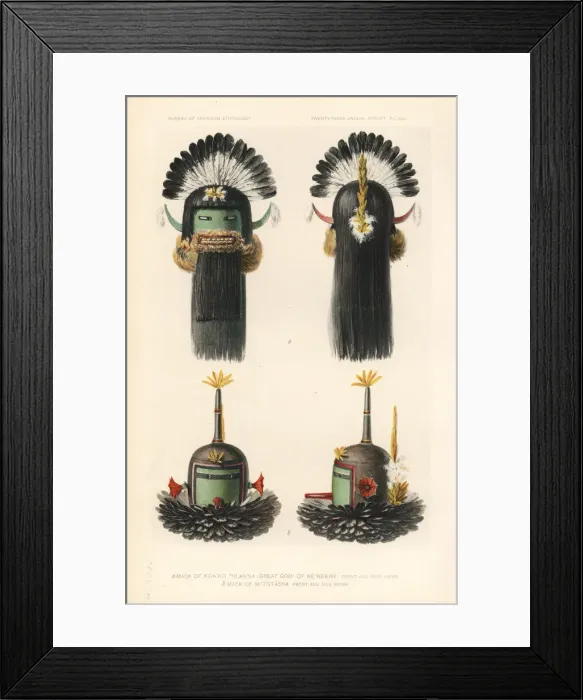 Framed Print : Mask of Kok ko Thlan na (Great God) of Ne wekwe Framed Print : Mask of Kok ko Thlan na (Great God) of Ne wekwe