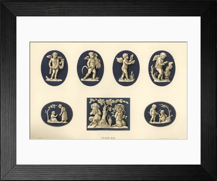 Framed Print : Medallions of Cupids and children Framed Print : Medallions of Cupids and children