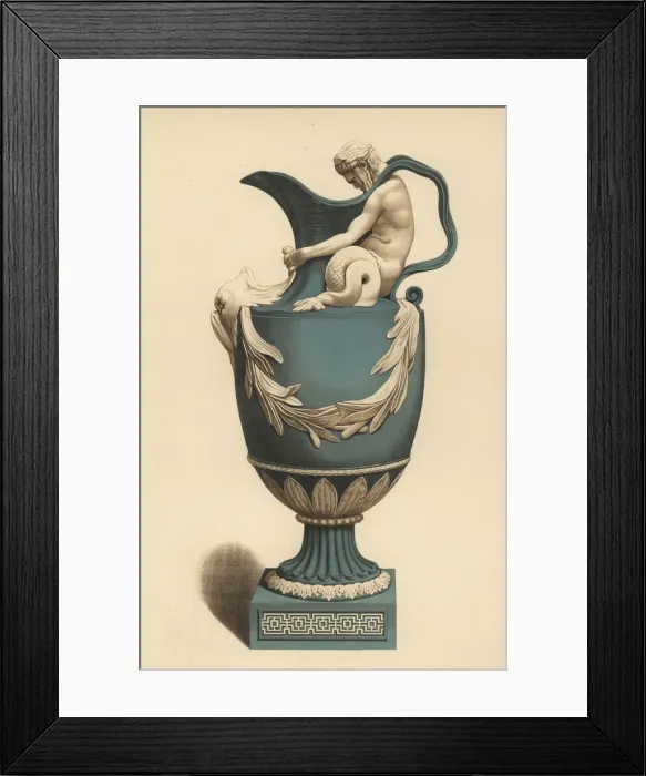 Framed Print : John Flaxmans water vase decorated with a Framed Print : John Flaxmans water vase decorated with a