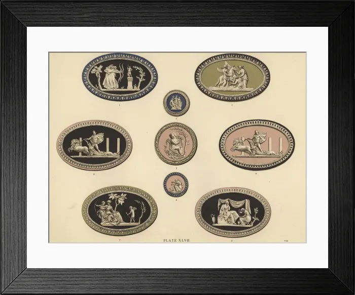Framed Print : Various tricolor medallions showing reliefs Framed Print : Various tricolor medallions showing reliefs