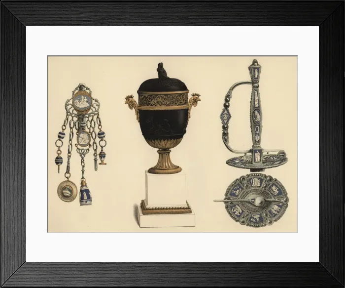 Framed Print : Wedgwood chatelaine, vase and sword Framed Print : Wedgwood chatelaine, vase and sword