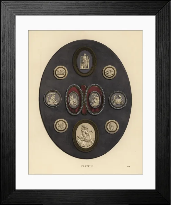 Framed Print : Medallions mounted in gold and steel Framed Print : Medallions mounted in gold and steel