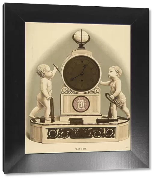 Clock in marble and ormolu