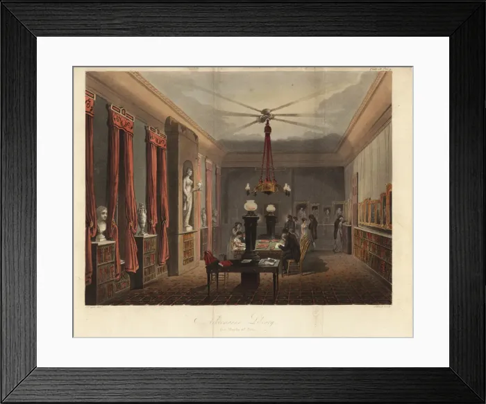 Framed Print : Ackermanns Library for Works of Art, London Framed Print : Ackermanns Library for Works of Art, London