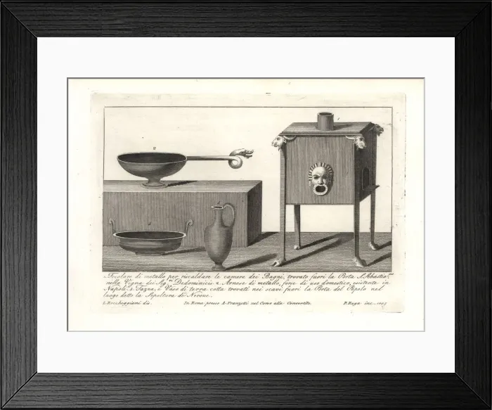 Framed Print : Metal stove, pot and terracotta vase Framed Print : Metal stove, pot and terracotta vase