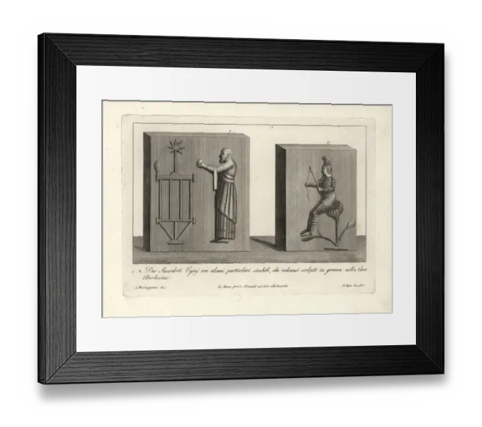 Framed Print : Two Egyptian priests with special symbols Framed Print : Two Egyptian priests with special symbols