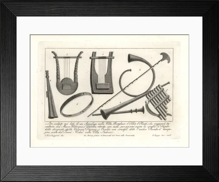 Framed Print : Ancient Roman musical instruments Framed Print : Ancient Roman musical instruments