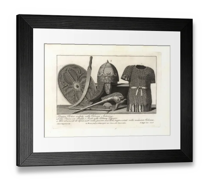 Framed Print : Parthian and Dacian weapons and armour Framed Print : Parthian and Dacian weapons and armour