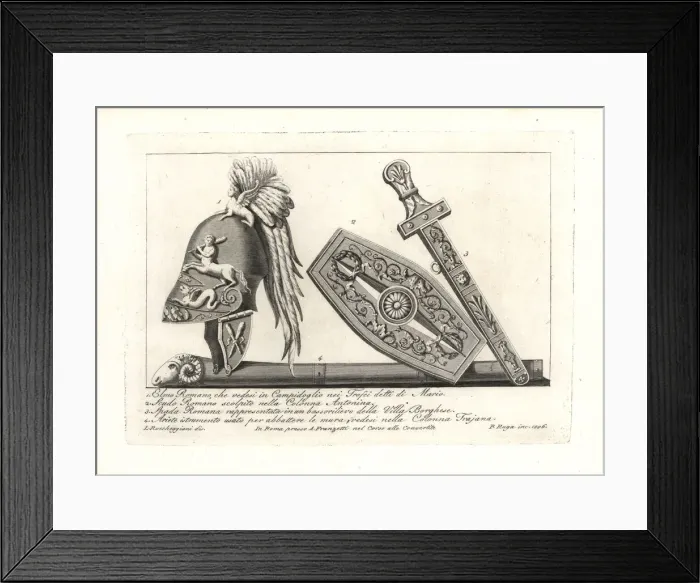 Framed Print : Roman weapons and armour Framed Print : Roman weapons and armour