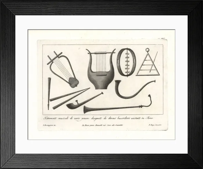 Framed Print : Ancient Roman musical instruments Framed Print : Ancient Roman musical instruments
