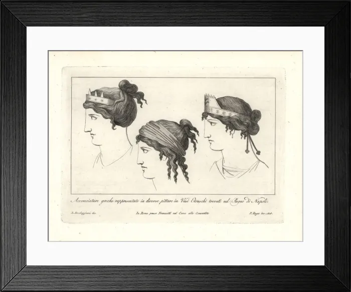 Framed Print : Ancient Greek hairstyles Framed Print : Ancient Greek hairstyles