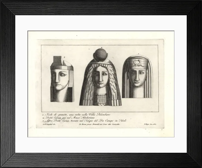Framed Print : Heads of Egyptian gods and goddesses Framed Print : Heads of Egyptian gods and goddesses