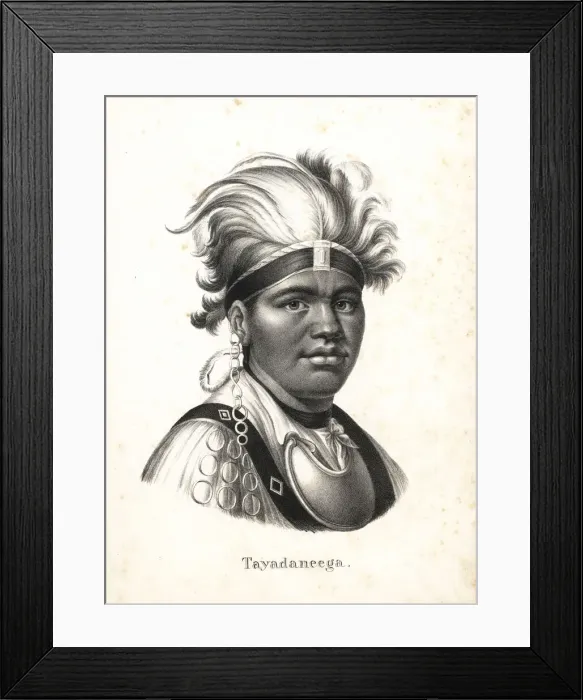 Framed Print : Tayadaneega, Mohawk chief and leader Framed Print : Tayadaneega, Mohawk chief and leader