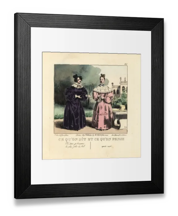 Framed Print : Two ladies talking in a garden Framed Print : Two ladies talking in a garden