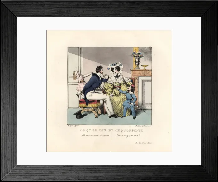 Framed Print : Gentleman being attacked by naughty children in a parlour Framed Print : Gentleman being attacked by naughty children in a parlour