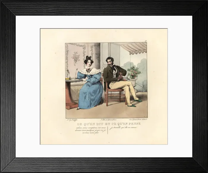 Framed Print : Lady and her gentleman caller writing Framed Print : Lady and her gentleman caller writing