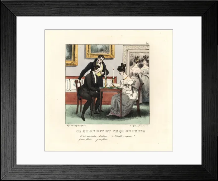 Framed Print : Gentlemen and lady playing cards in a parlour Framed Print : Gentlemen and lady playing cards in a parlour