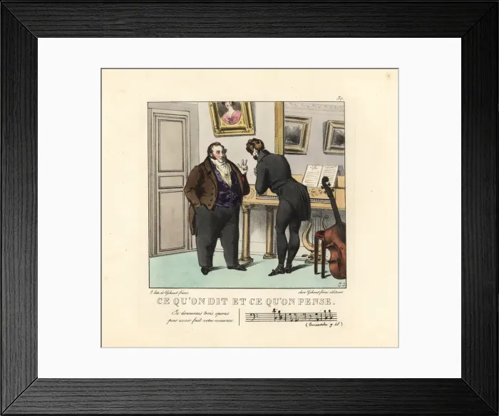 Framed Print : Two gentlemen composers in a music room before Framed Print : Two gentlemen composers in a music room before