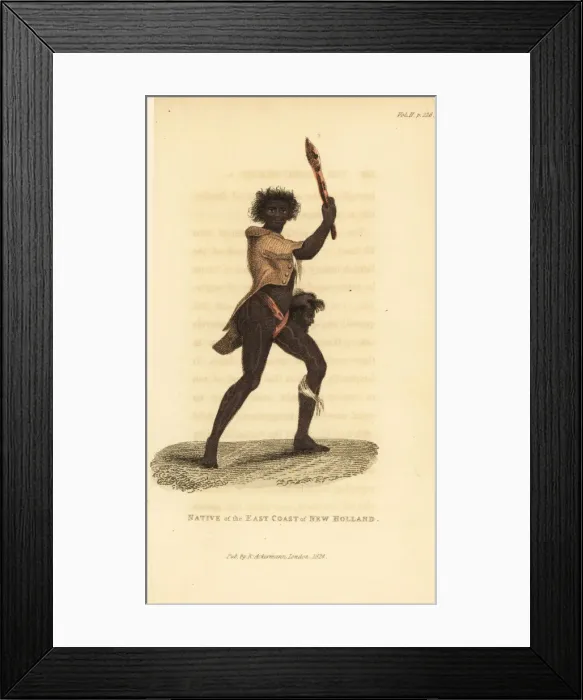 Framed Print : Australian aboriginal with club Framed Print : Australian aboriginal with club