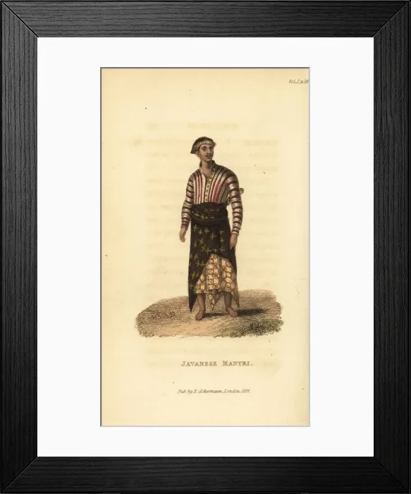 Framed Print : Javanese man of the upper classes, a mantri Framed Print : Javanese man of the upper classes, a mantri