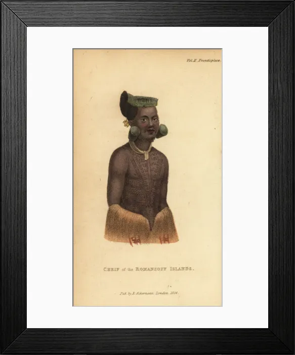 Framed Print : Rarick, chief of the Island of Otdia (Radack Framed Print : Rarick, chief of the Island of Otdia (Radack