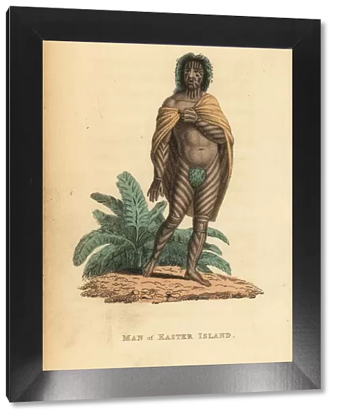 Native man of Easter Island or Rapa Nui