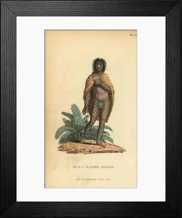Framed Print : Native man of Easter Island or Rapa Nui Framed Print : Native man of Easter Island or Rapa Nui
