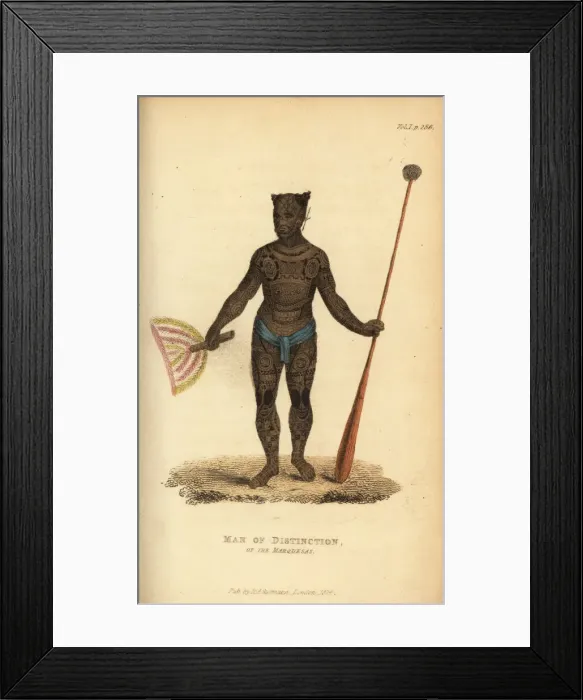 Framed Print : Native man of distinction from Nuku Hiva, Marquesas Islands Framed Print : Native man of distinction from Nuku Hiva, Marquesas Islands