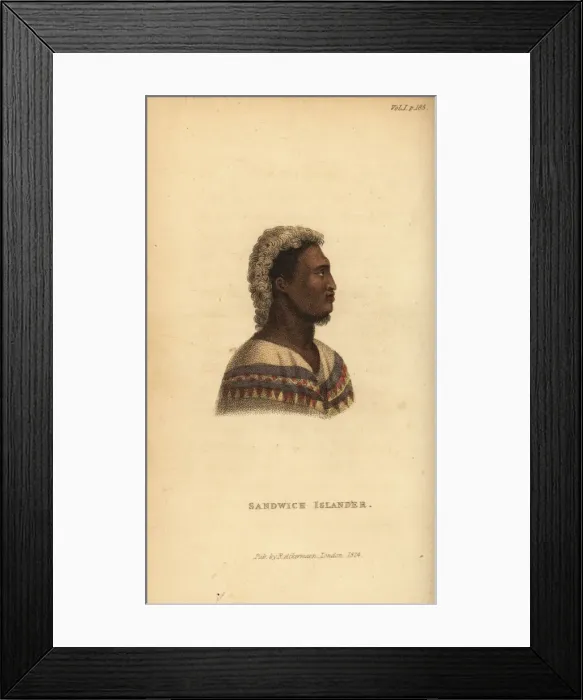 Framed Print : Native man of Hawaii (Sandwich Islander) Framed Print : Native man of Hawaii (Sandwich Islander)