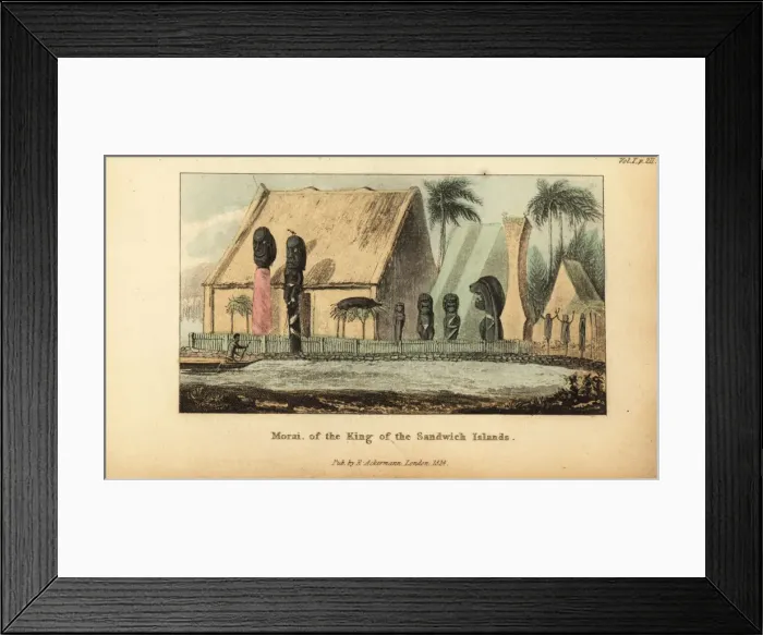 Framed Print : Royal Morai in the Bay of Ti-utatoo, Hawaii Framed Print : Royal Morai in the Bay of Ti-utatoo, Hawaii