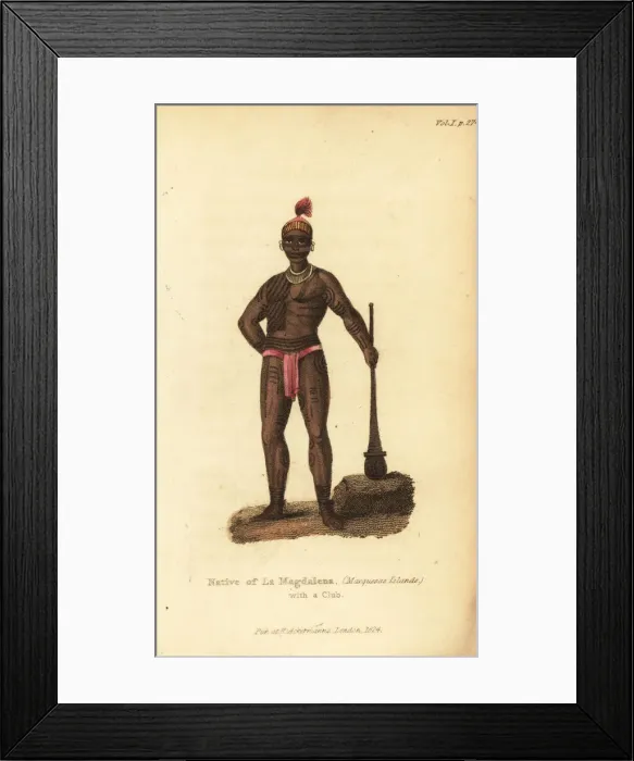Framed Print : Native man of La Magdalena (Fatu Hiva, Marquesas Framed Print : Native man of La Magdalena (Fatu Hiva, Marquesas