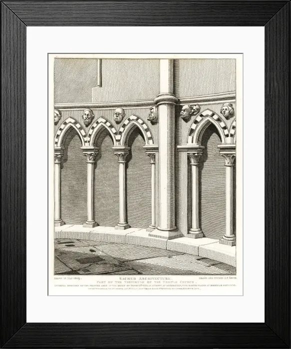 Framed Print : Part of the Vestibule of the Temple Church, built 1185 Framed Print : Part of the Vestibule of the Temple Church, built 1185