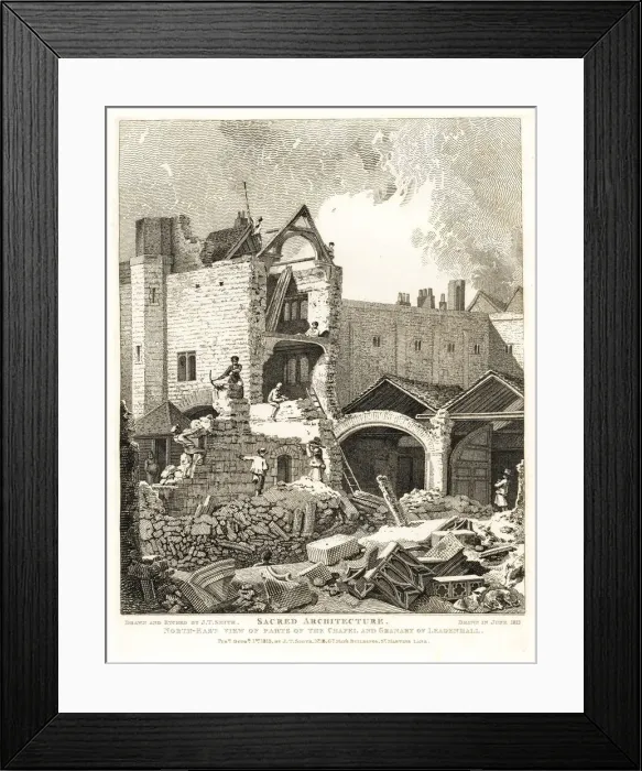 Framed Print : Ruins of the Chapel and Granary of Leadenhall Chapel, 1813 Framed Print : Ruins of the Chapel and Granary of Leadenhall Chapel, 1813