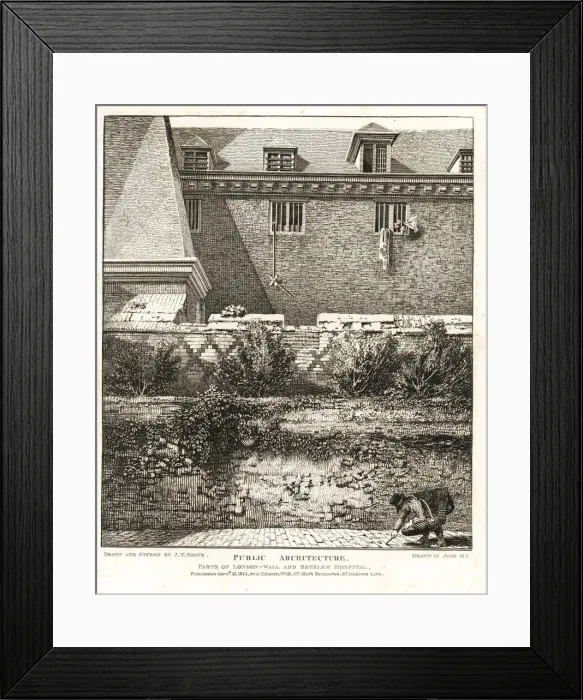Framed Print : Parts of the London Wall and Bethlem or Bedlam Framed Print : Parts of the London Wall and Bethlem or Bedlam