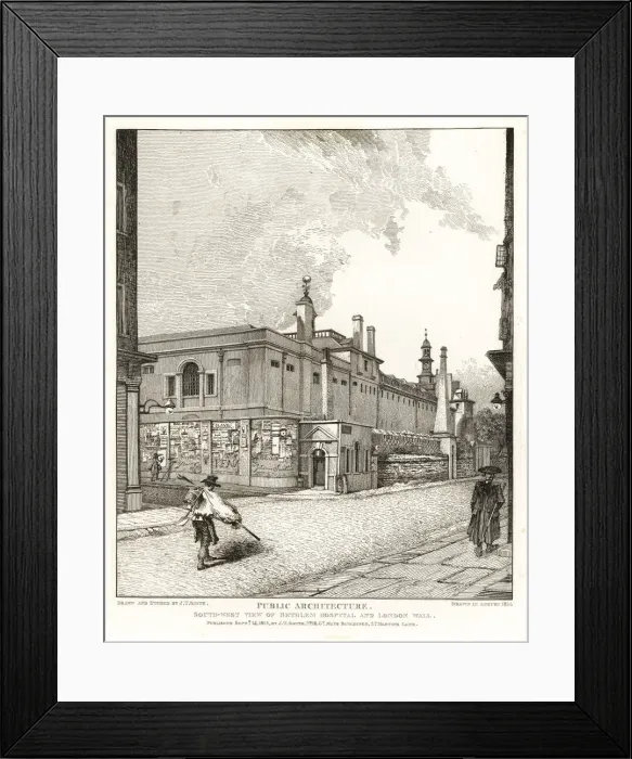 Framed Print : Southwest view of Bethlem or Bedlam Hospital Framed Print : Southwest view of Bethlem or Bedlam Hospital