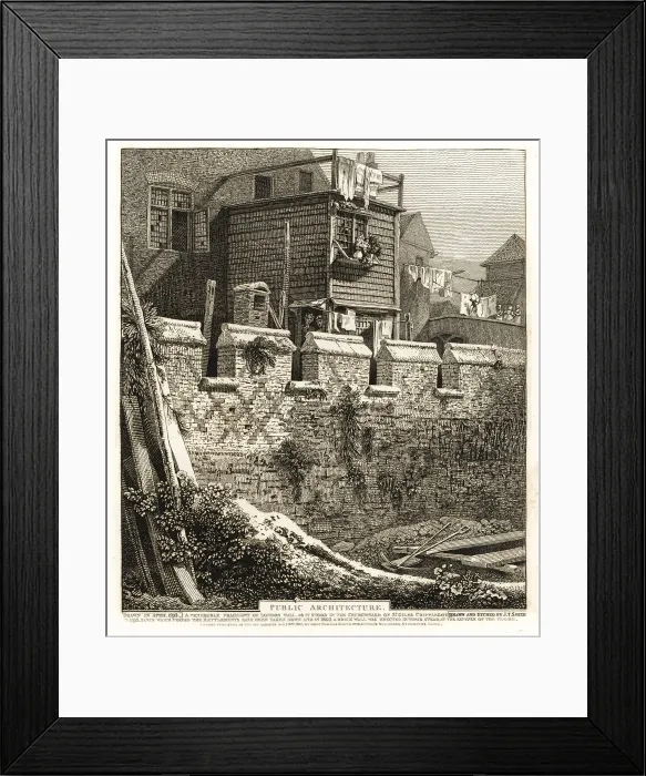 Framed Print : Fragment of London Wall with battlements, 1793 Framed Print : Fragment of London Wall with battlements, 1793