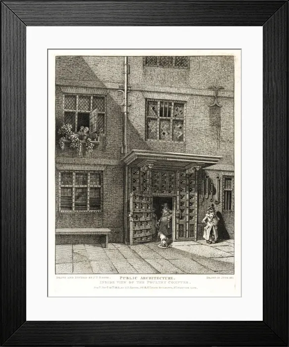 Framed Print : Inside view of the Poultry Compter, 1811 Framed Print : Inside view of the Poultry Compter, 1811
