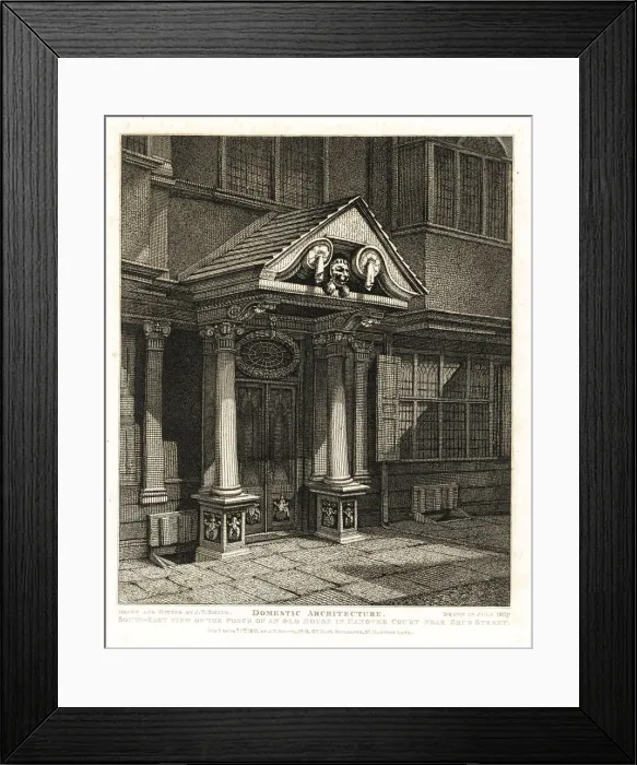 Framed Print : Porch of an old Interregnum house in Hanover Framed Print : Porch of an old Interregnum house in Hanover