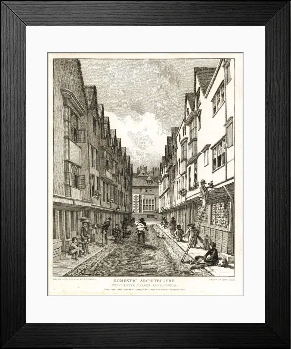 Framed Print : Gabled houses from the Interregnum (1650s) Framed Print : Gabled houses from the Interregnum (1650s)