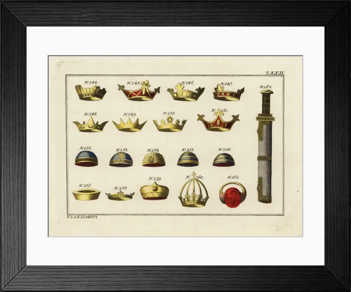 Framed Print : Crowns of the kings of the Francs Framed Print : Crowns of the kings of the Francs